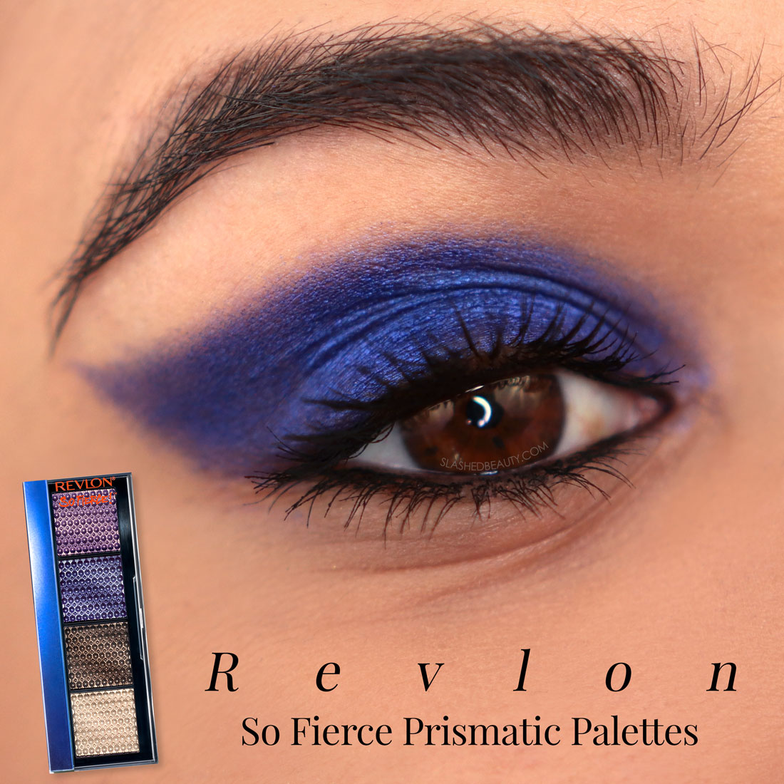 Close up of eye wearing the metallic blues hade from Revlon's Clap Back palette | The Best Eyeshadows for One and Done Looks | Slashed Beauty