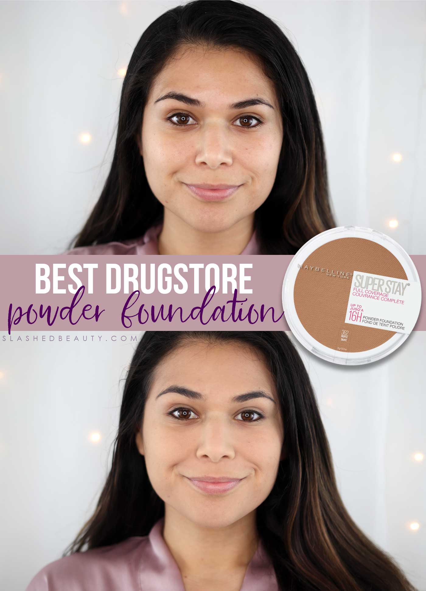 The Best Drugstore Powder Foundation: Maybelline SuperStay Powder Foundation | Review & Before and After | Slashed Beauty