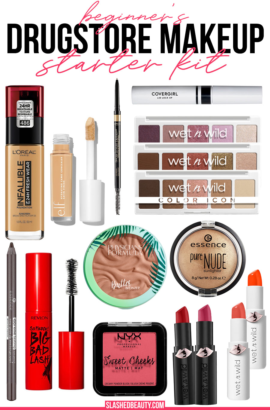 Drugstore Makeup Starter Beginners Recommendations Slashed Beauty