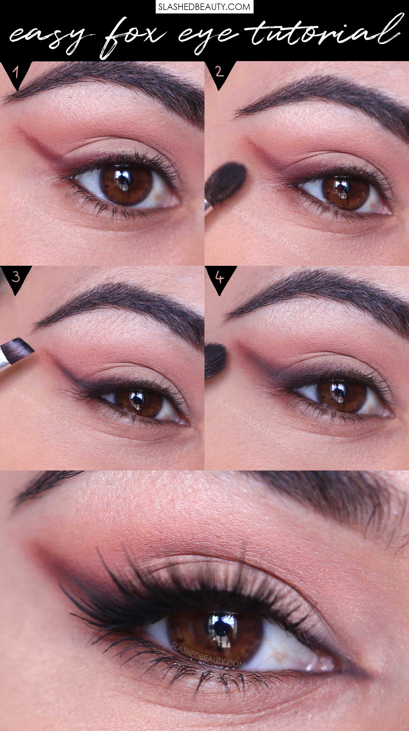 5-Step Easy Fox Eye Makeup Tutorial | Slashed Beauty
