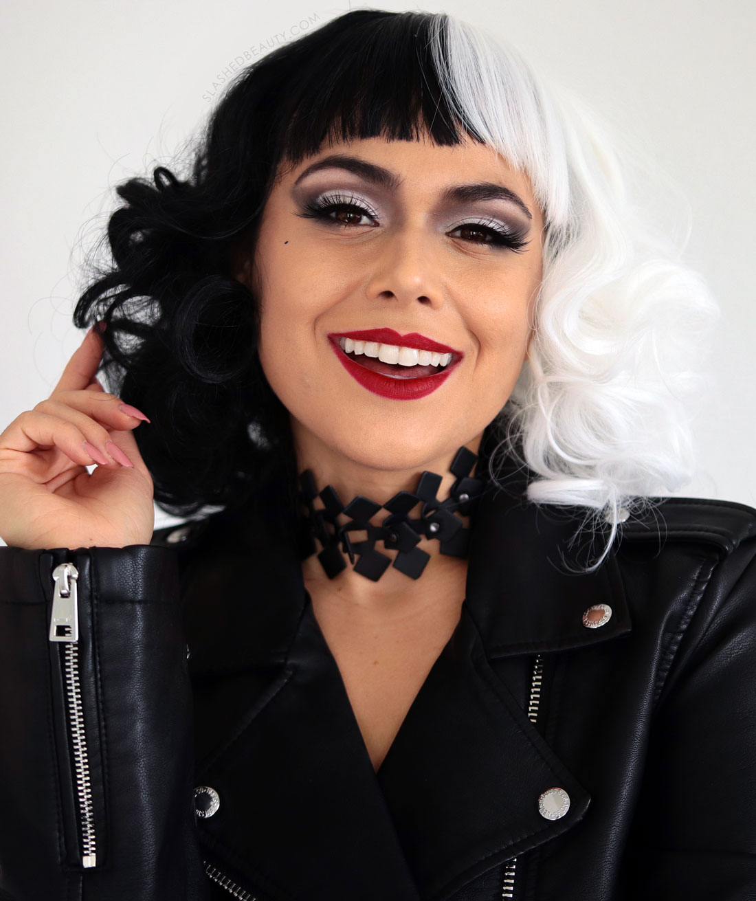 Easy DIY Cruella Halloween Costume & Makeup | Slashed Beauty