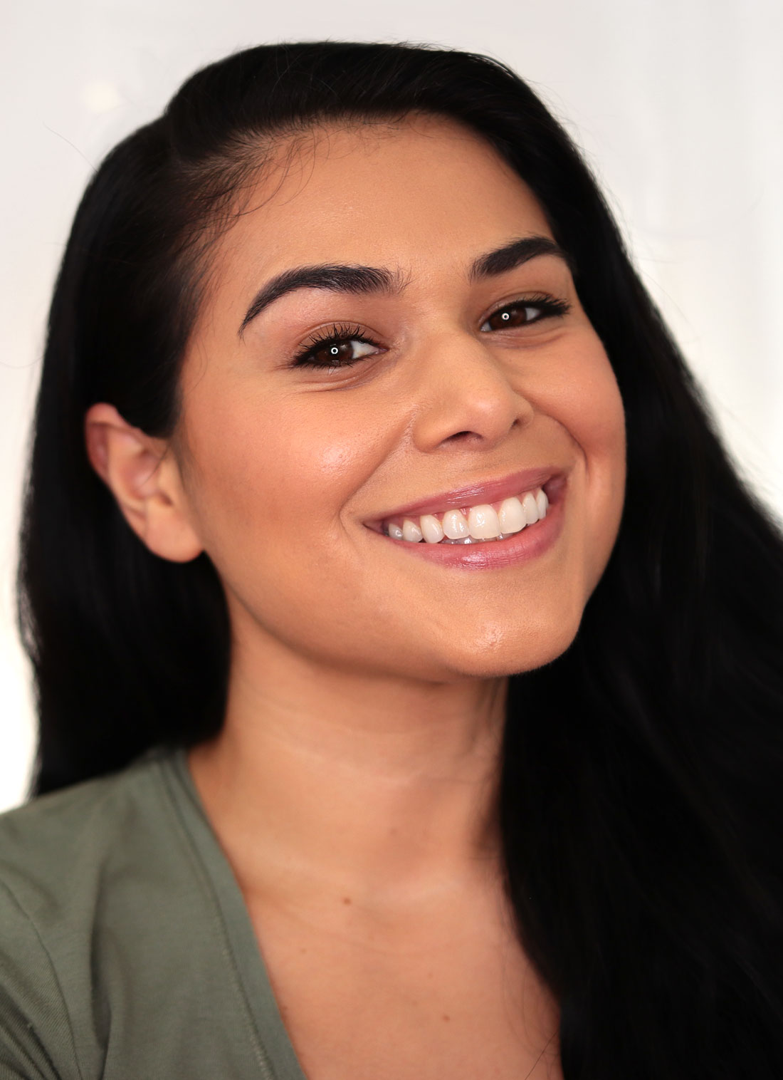 Miranda smiling to camera wearing a fresh faced makeup look. | The Drugstore Makeup for 