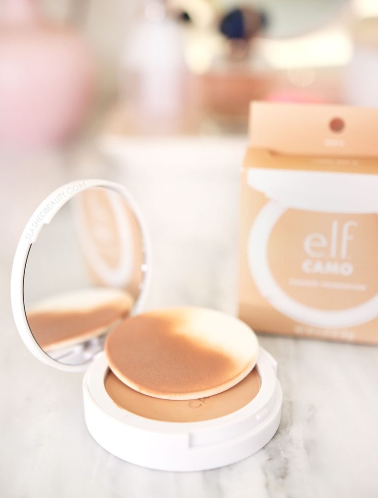 e.l.f. Camo Powder Foundation Review, Before & Afters
