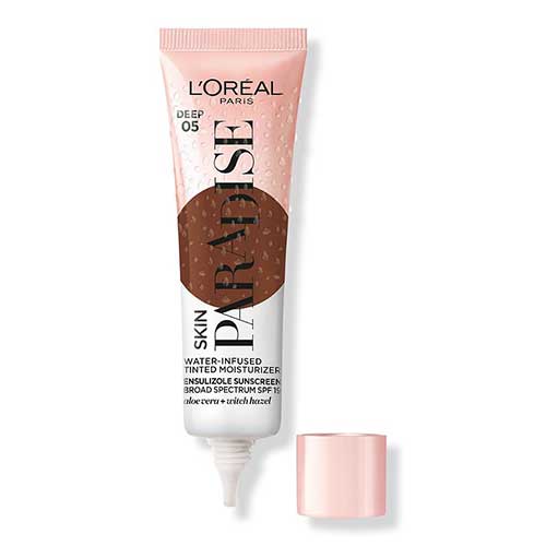 L'Oreal Skin Paradise Water Infused Tinted Moisturizer | The Best Drugstore Makeup with SPF to Layer Sun Protection | Slashed Beauty