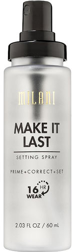 Bottle of Milani Make It Last Setting Spray | Best Sweat Proof Drugstore Makeup for Humidity | Slashed Beauty