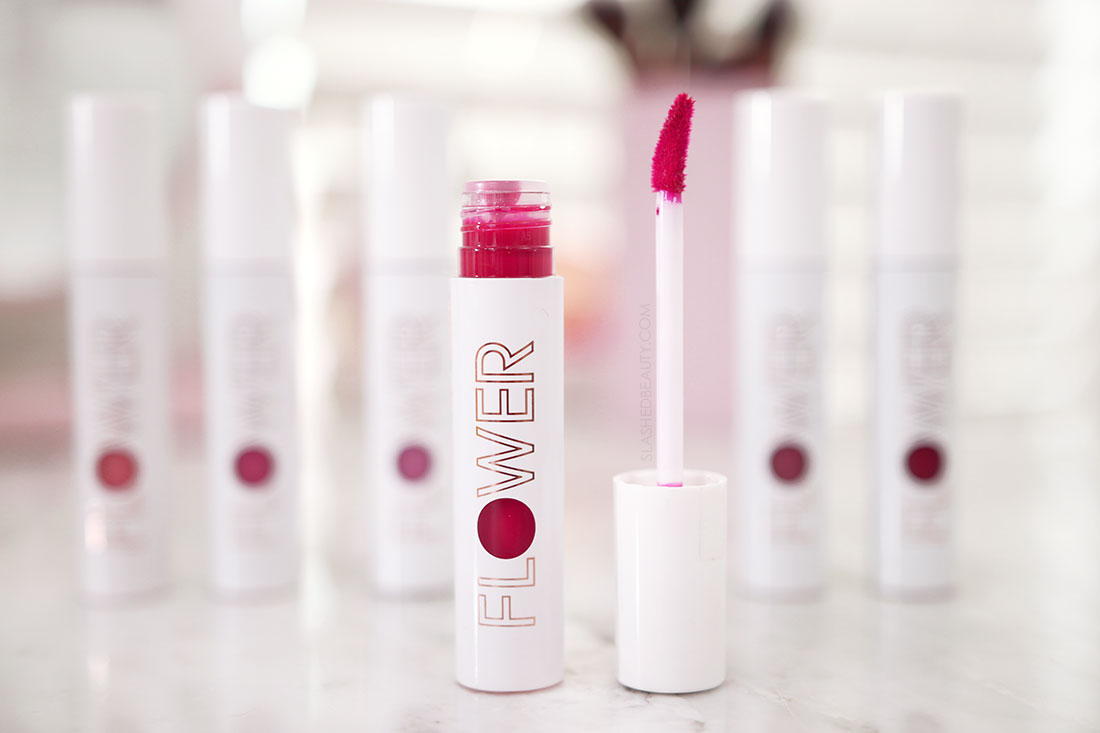 Open tube of Flower Beauty Bitten Lip Stain and doe foot applicator | Flower Beauty Bitten Lip Stains Review & Swatches | Slashed Beauty