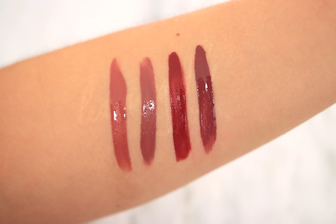 Maybelline Superstay Vinyl Ink Liquid Lipstick swatches: Peachy, Cheeky, Lippy, Witty | Slashed Beauty