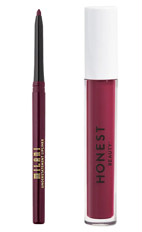 Milani Understatement Liner in Brazenberry & Honest Beauty Liquid Lipstick in Fearless | Three Stunning Drugstore Lip Combos for Fall | Slashed Beauty