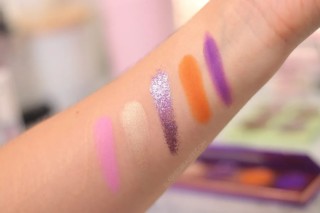 Profusion Blooming Hues Terrific Tulip Palette swatches | The Best Budget Friendly Glitter Eye Makeup | Slashed Beauty