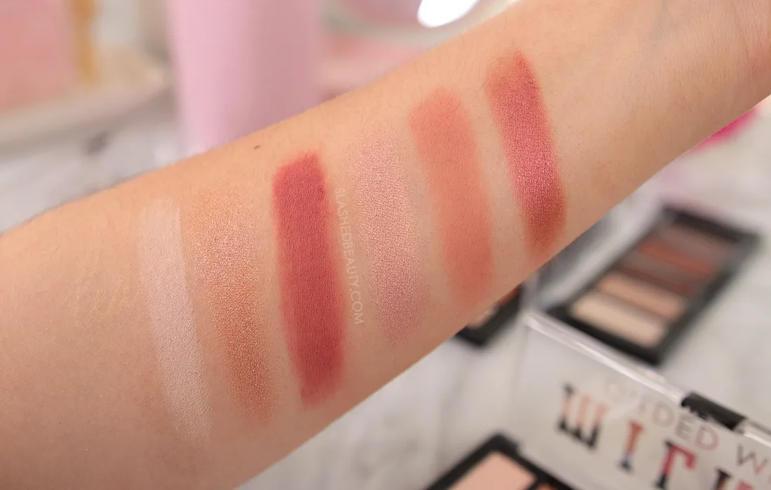 Milani Gilded Mini Palette It's All Rose Swatches | Slashed Beauty