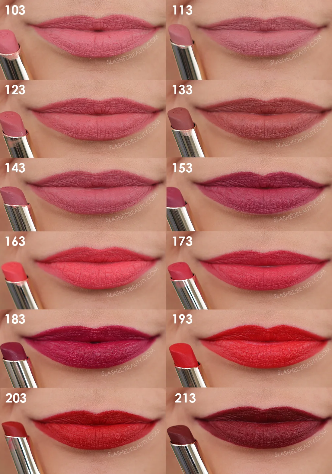 L'Oreal Colour Riche Matte Lipstick Swatches on lips | Slashed Beauty