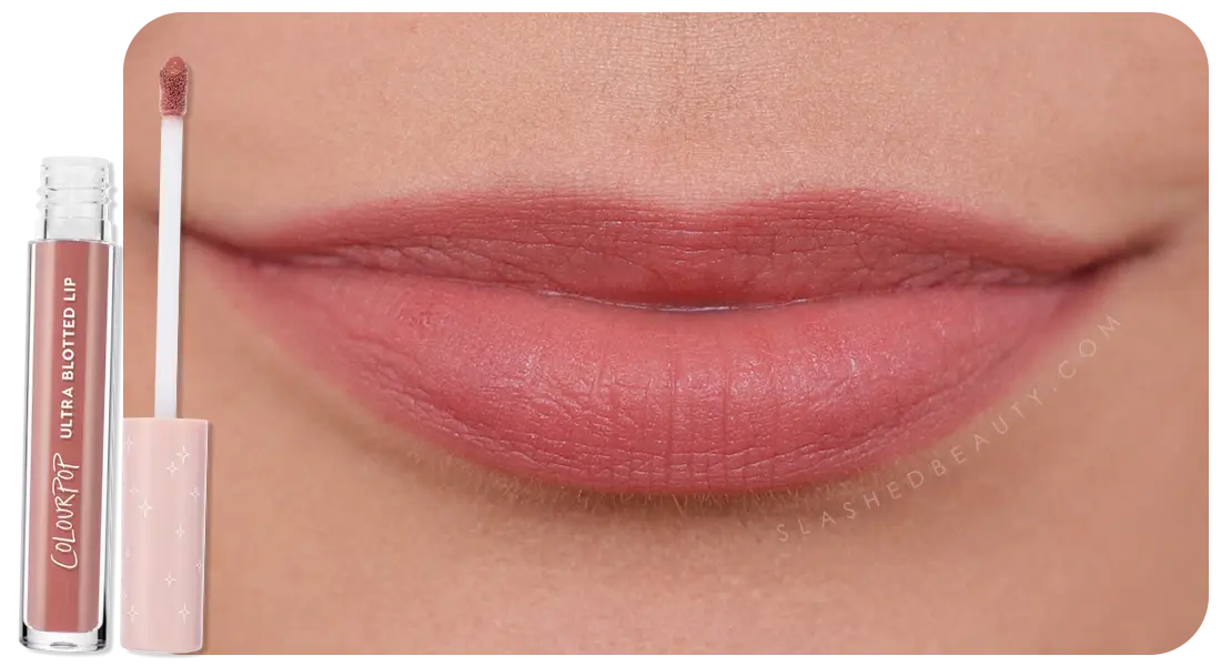 Close up lip swatch of ColourPop Ultra Blotted Lip - Still an Icon | The 5 Best New Drugstore Beauty Finds of 2023 | Slashed Beauty | Slashed Beauty