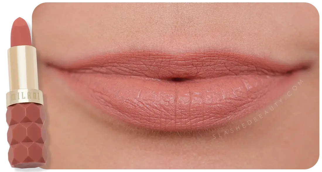 Milani Color Fetish Matte Lipstick - Pleasure Swatch | 6 Nude Drugstore Lipsticks for Medium Skin Tones | Slashed Beauty