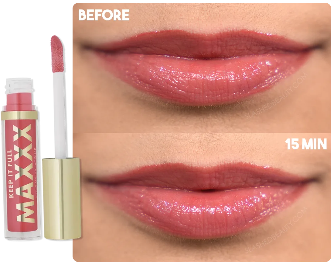 Before & After Milani Keep It Full MAXXX Lip Plumper in Situation-ship | Slashed Beauty