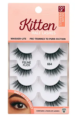 Salon Perfect Kitten Half Lashes | How to Try the Top 2024 Fall Makeup Trends with Drugstore Makeup | Slashed Beauty